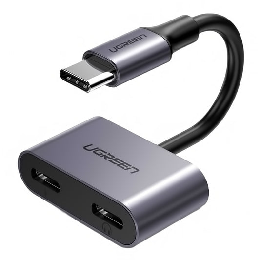 USB-C - USB-C / USB-C ljudadapter UGREEN CM232, Grå 