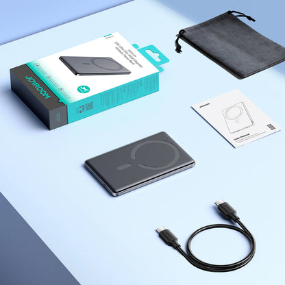 External Battery Joyroom JR-PBM08 MagSafe, 5000mAh, 20W, PD + FQI, 1 x QI - 1 x USB-C, Grey 