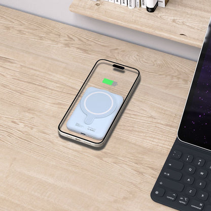Externt trådlöst batteri Tech-Protect PB10 LifeMag, 5000mAh, 15W, PD + FQI, 1 x QI - 1 x USB-C, Blå
