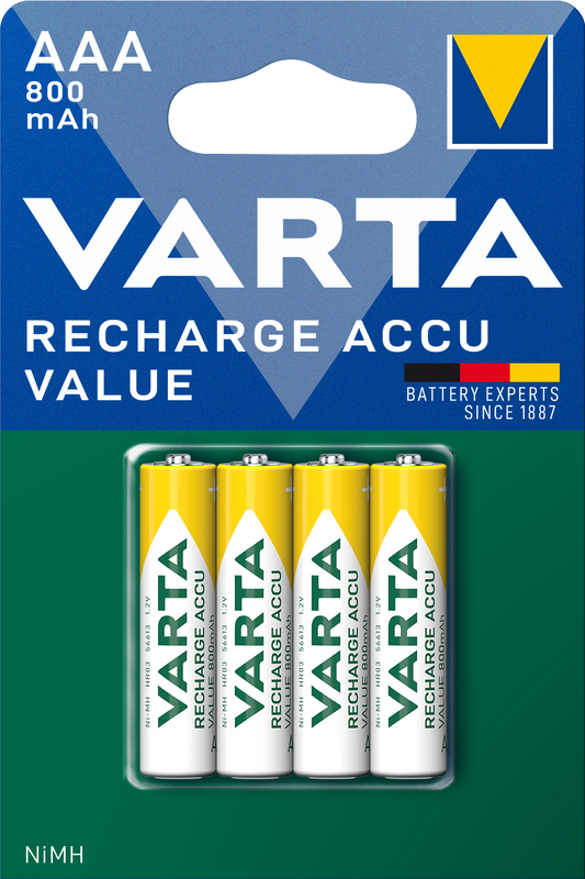 Varta Professional uppladdningsbart batteri, AAA / LR3, 800mAh, set om 4 delar