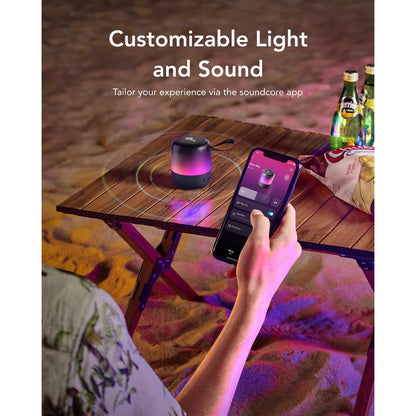 Bärbar Bluetooth-högtalare Anker SoundCore Glow Mini, 8W, RGB, vattentät, svart A3136G11 