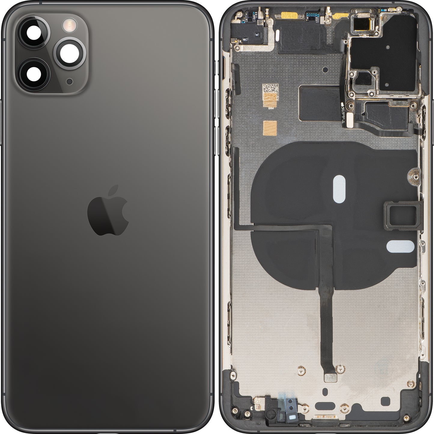 Apple iPhone 11 Pro Max batterilucka, med halvfodral, svart (rymdgrå), Swap (Klass B)