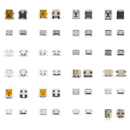 MicroUSB / miniUSB / USB-C Charging Connectors Pack, Various Models, Set 240 pieces