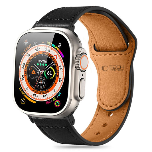 Tech-Protect NaturalFit-armband för Apple Watch 49mm / 45mm / 44mm / 42mm-serien, svart