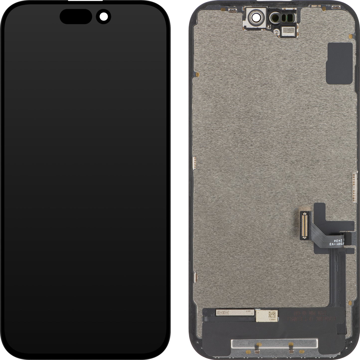 ZY Touchscreen Display för Apple iPhone 15, med ram, LCD In-Cell IC Flyttbar, Svart 