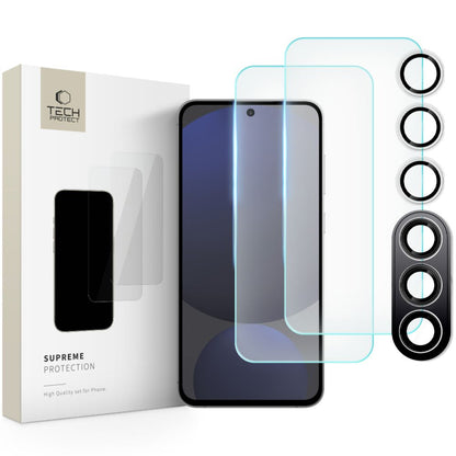 Tech-Protect Supreme Back Screen and Camera Protective Film for Samsung Galaxy S24 FE S721, Glass Shield, Full Glue, 2.5D 