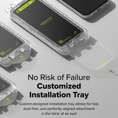 Ringke Easy Slide Screen Protector for Apple iPhone 16 / 15, Glass Shielded, Full Glue, Set 2 pieces, Black