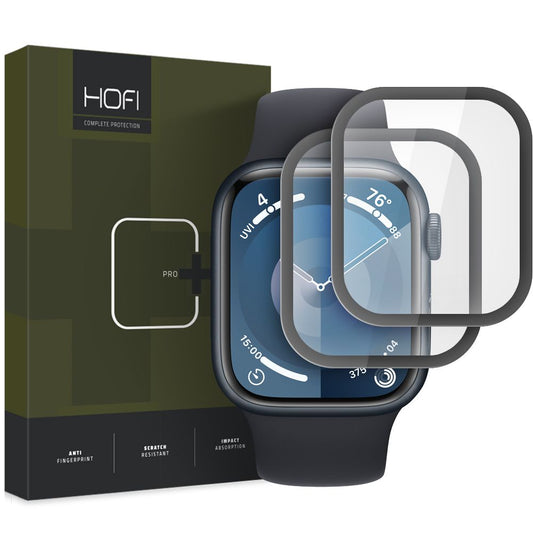 Skyddsfilm HOFI Hybrid PRO+ för Apple Watch 45mm Series, set om 2 delar, plast, svart 