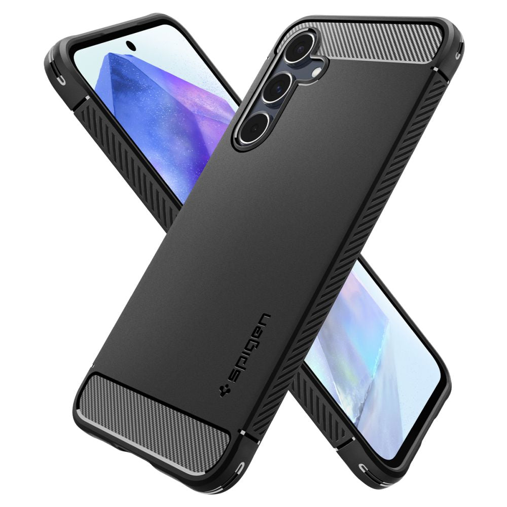 Fodral till Samsung Galaxy A55 5G A556, Spigen, Rugged Armour, Svart ACS07500 