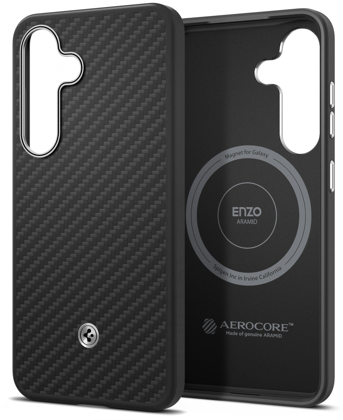 Fodral för Samsung Galaxy S25 S931, Spigen Enzo Aramid Magnet, Svart GP-FPS931PGABW