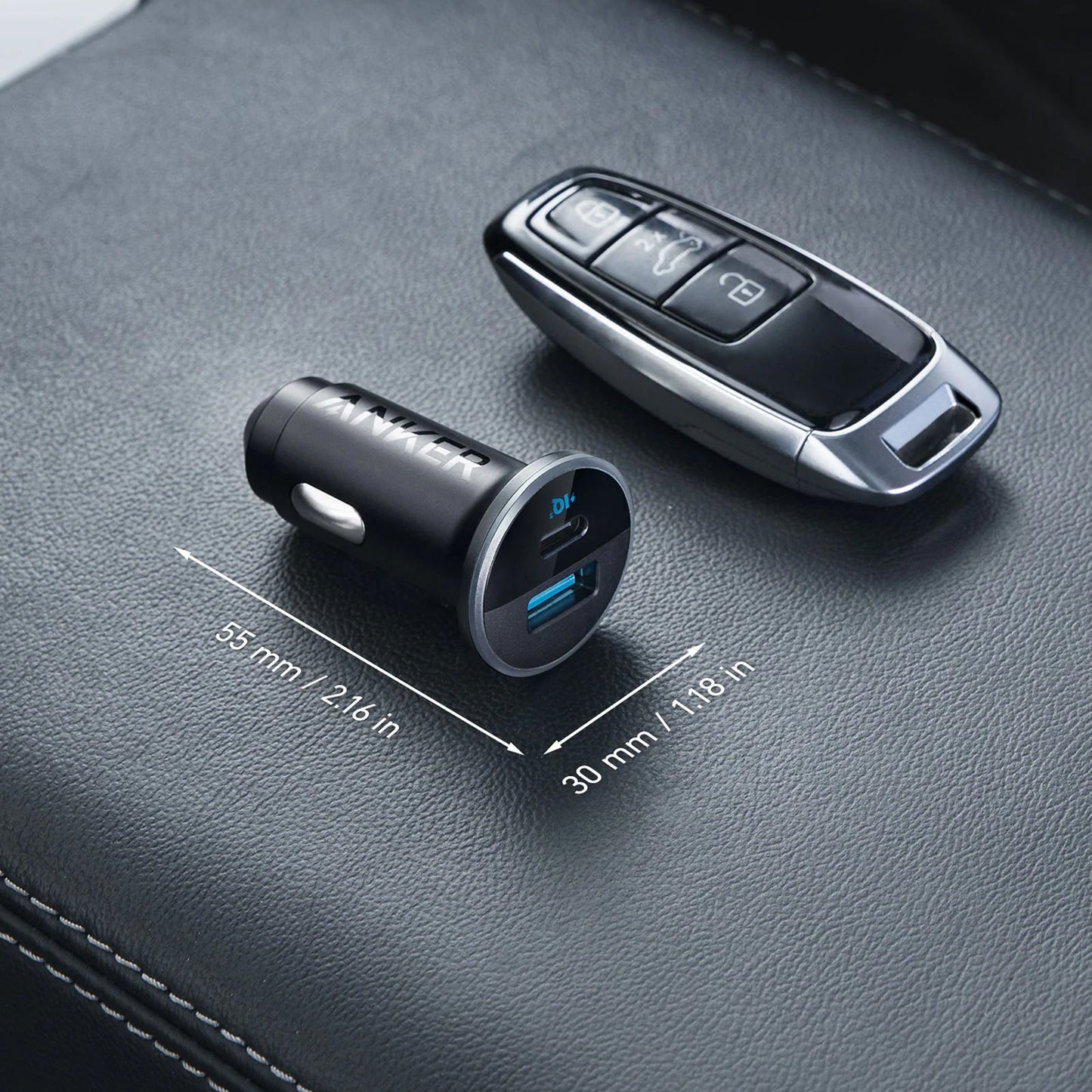 Anker 323 Billaddare, 52,5W, 3A, 1 x USB-A - 1 x USB-C, Svart A2735G11 