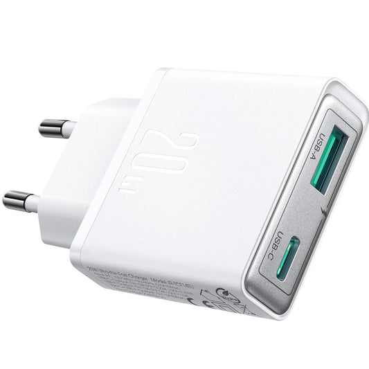 Nätverksladdare Joyroom JR-TCF14, 20W, 3A, 1 x USB-A - 1 x USB-C, Vit 